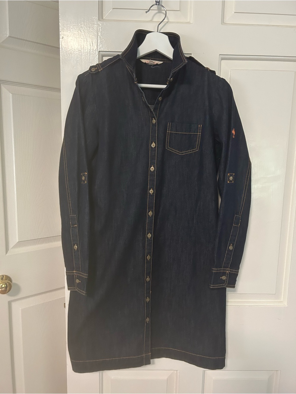 Brooks Brothers Dark Indigo Denim Long Shirt Jacket